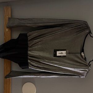 Shimmering Silver Long Sleeve Bodysuit